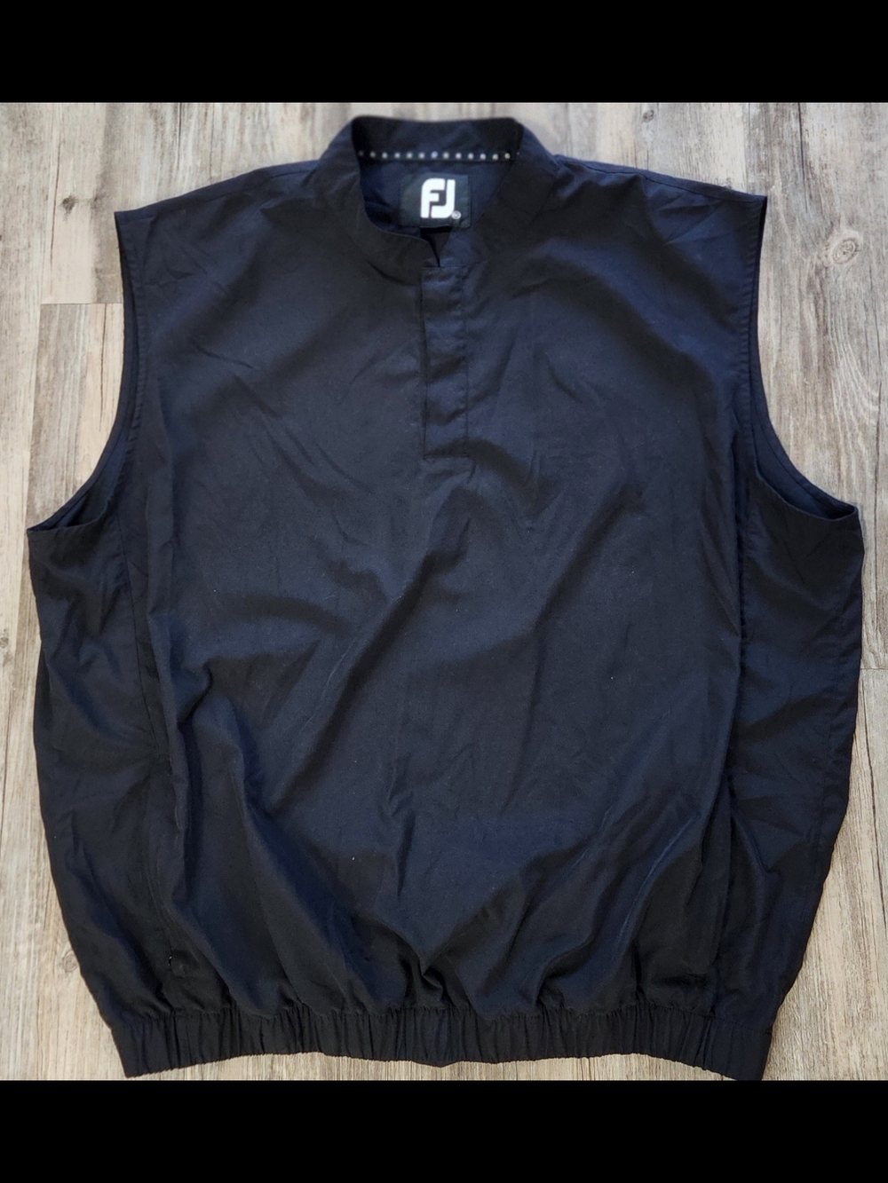 FootJoy Golf Vest Mens XL Black Wind Shirt1/4 Snap Performance Pullover